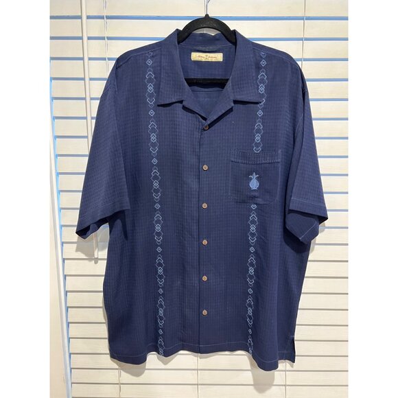 Tommy Bahama 100% Silk Short Sleeve Button‎ Up Shirt - Size XL